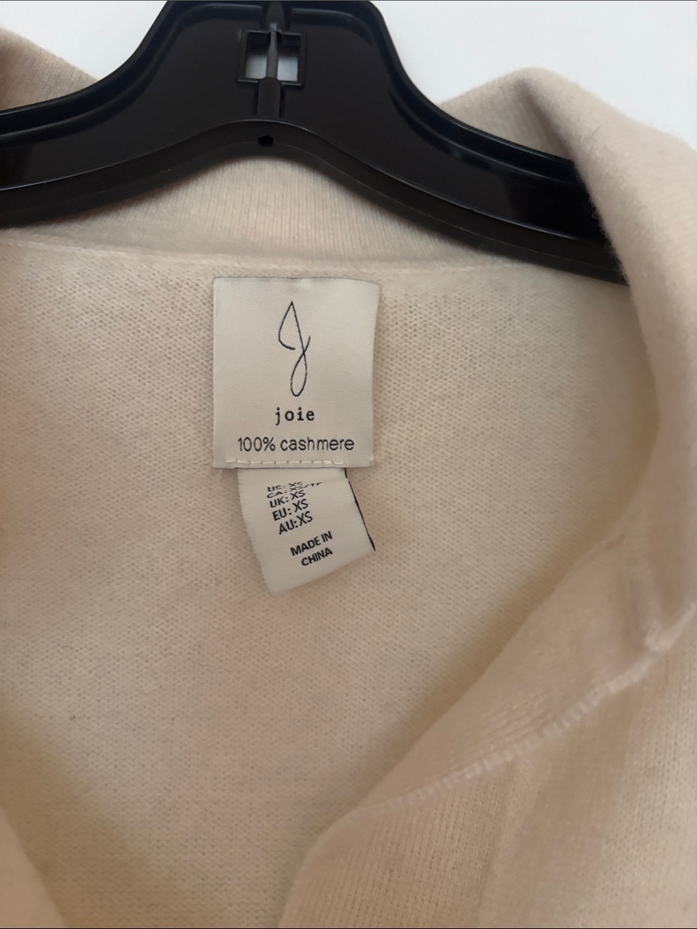 Joie Cream and Black Striped V-Neck Polo Sweater Sz XS - Picture 2 of 3